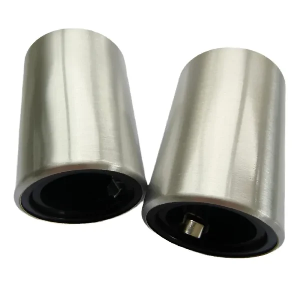 Silver aluminum-alloy openers, showing the opening mechanism.