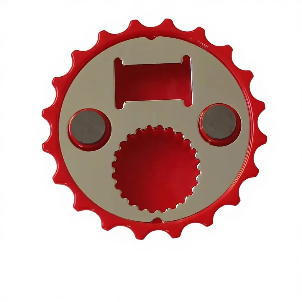 Red reverse-side opening insert and magnets.