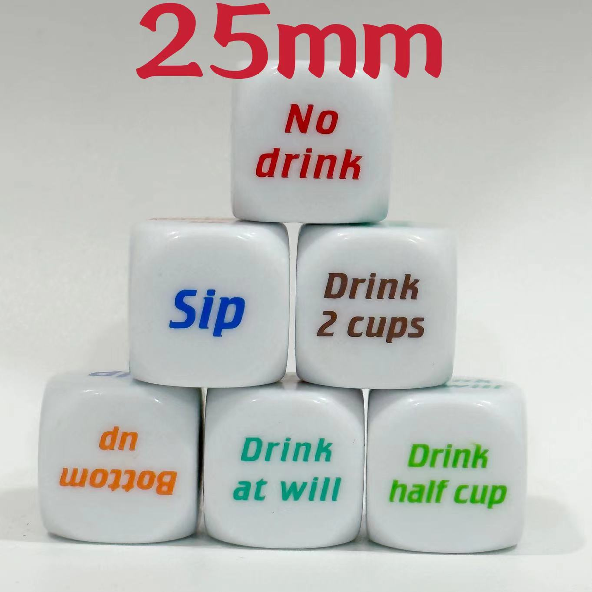25 mm English-Printed Dice