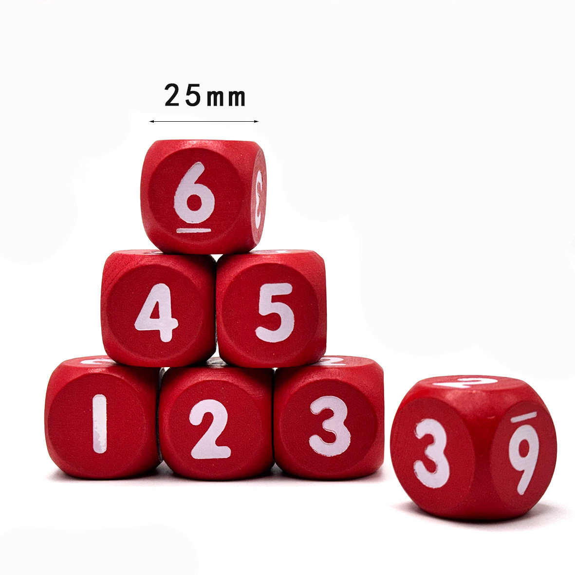 25 mm Numbered Wooden Dice