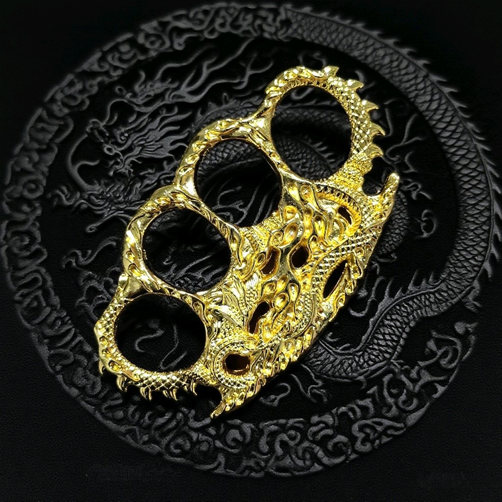 Dragon-Pattern Four-Finger Knuckle Duster