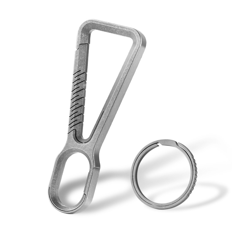 Titanium Alloy Belt Key Clip with Keyring Options