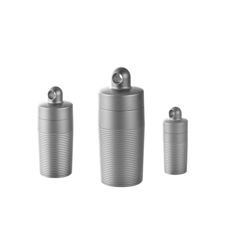 Factory new spot pure titanium storage tank outdoor first aid pill waterproof medicine storage tank pure titanium portable edc tool