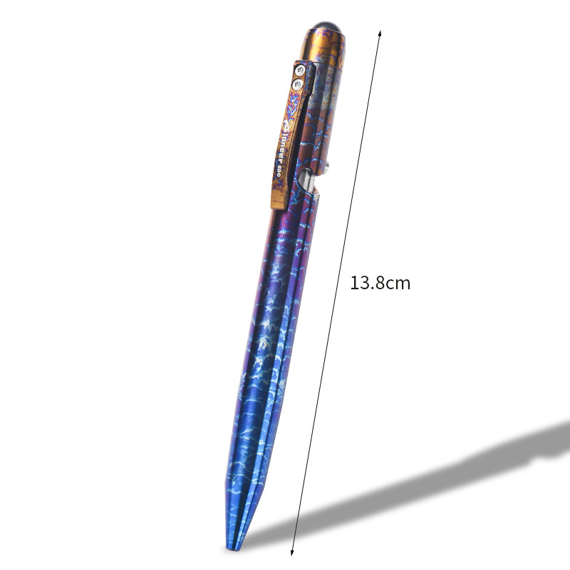 PioneerEDC gift ceramic bead massage tactical pen outdoor portable self-defense broken window titanium alloy signature pen