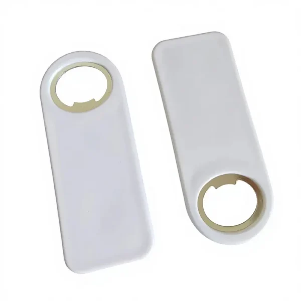 White Rectangular Bottle Opener, 105 mm