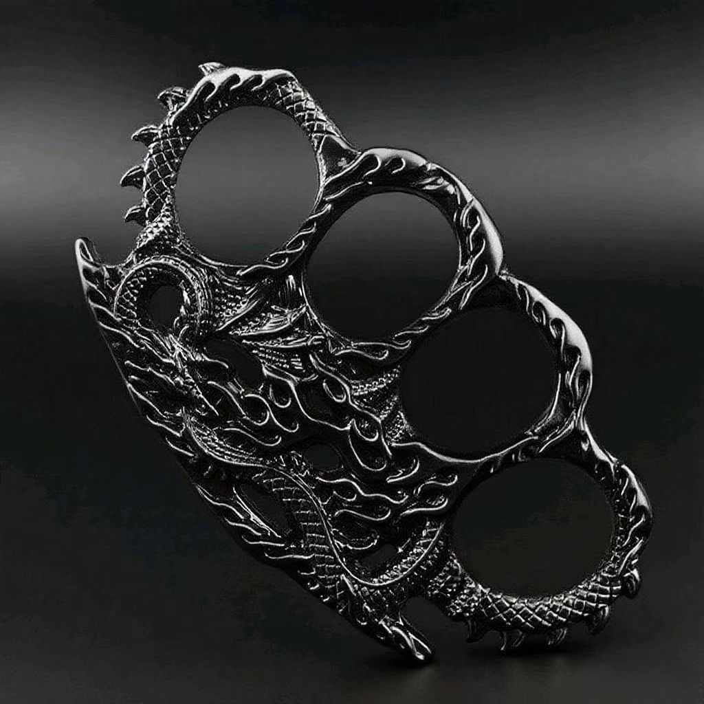Dragon-Pattern Four-Finger Knuckle Duster