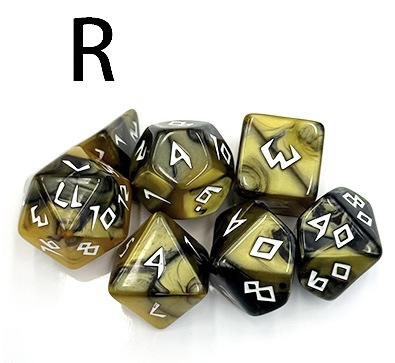 新款多面多色变色龙7粒套装骰子色子筛子投子DICE