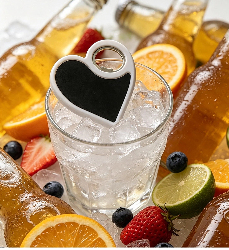 Heart-Shaped ABS Coaster Bottle Opener for Wedding Favors