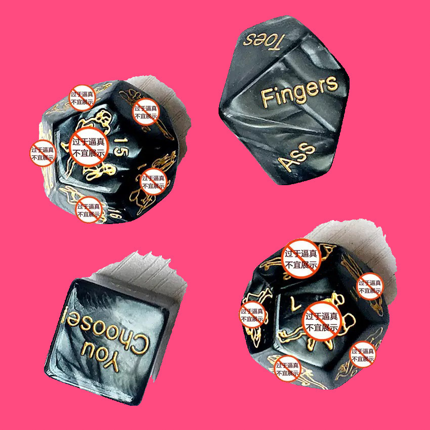 4-Piece Acrylic Couples Game Dice Set with Square Corners