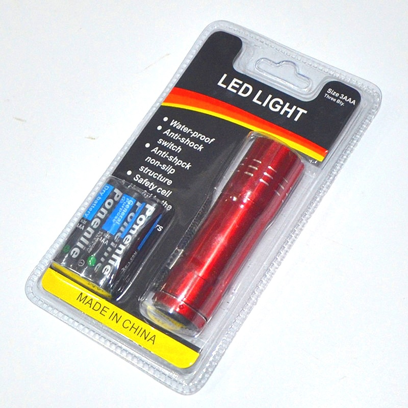 Mini Aluminum Alloy Flashlight with 9 LEDs