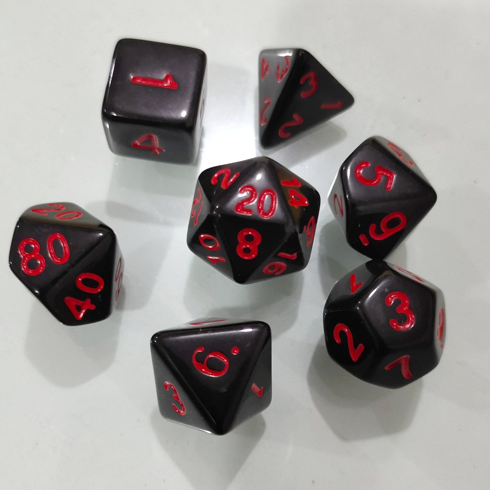 7-Piece Acrylic Polyhedral Dice Set