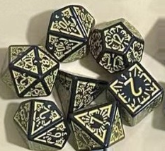 18 mm Antique-Pattern Acrylic Polyhedral Dice Sets